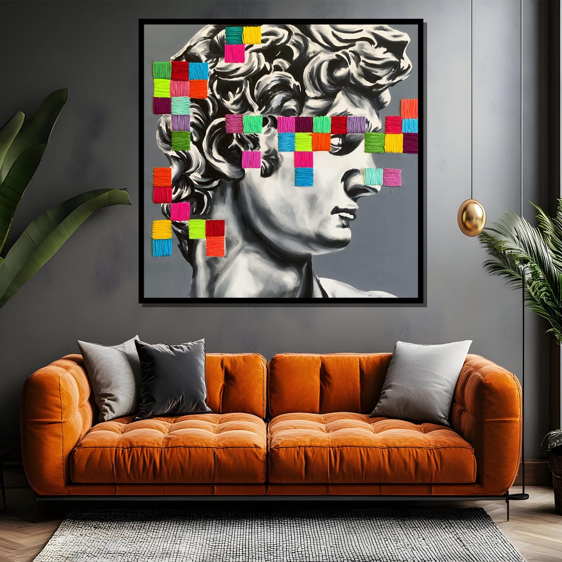 David Bust Pixel Yarn Color Pop Classic Art Modern Twist Poster - Image 4