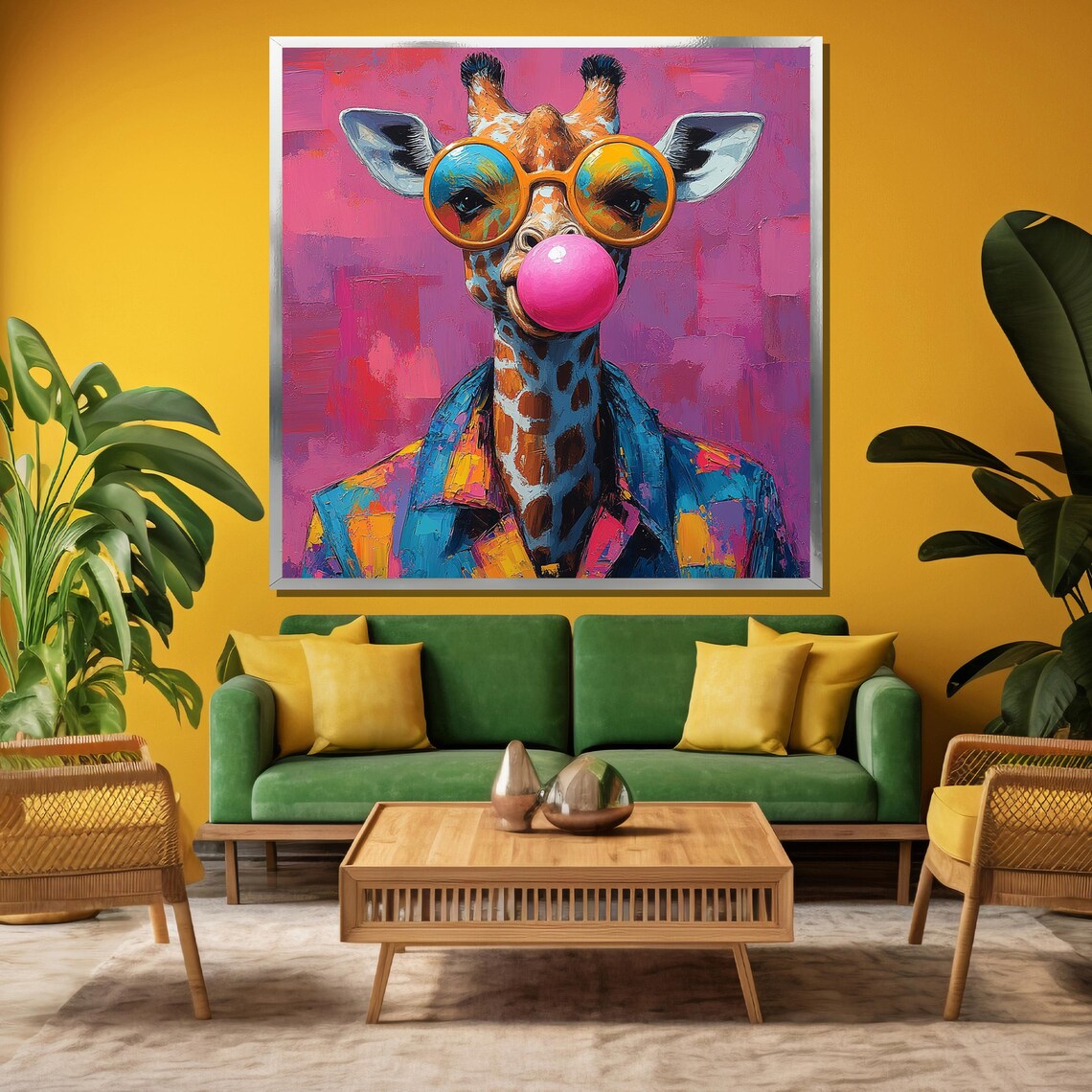Colorful Giraffe Pop Art Bubble Gum Art Print - Image 3