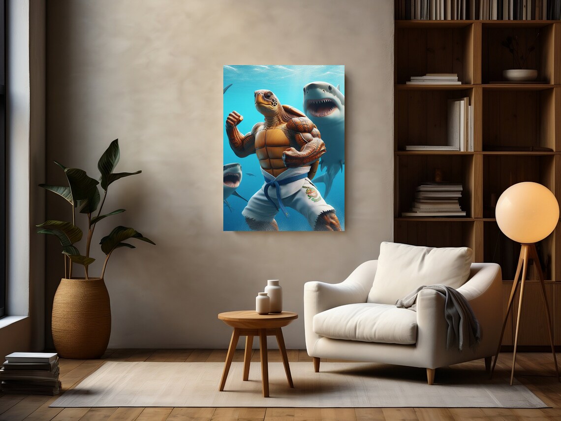 Whimsical Turtle Shark Animal Art For Every Space - Image 2