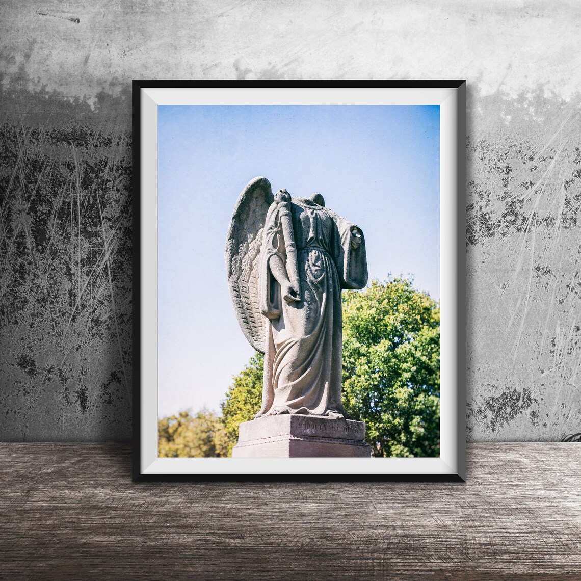 Headless Guardian Angel, Cemetery Photograph Art Print