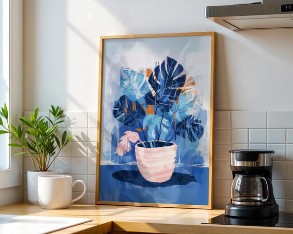 Abstract Art Print Monstera Plant Modern Matisse Wall Canvas Poster Living Room Office Decor Dining
