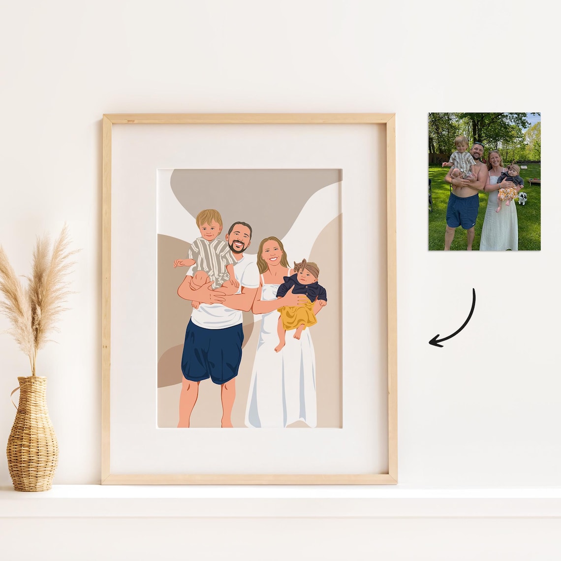 Custom Faceless Portrait From Photo, Art Print - Image 2