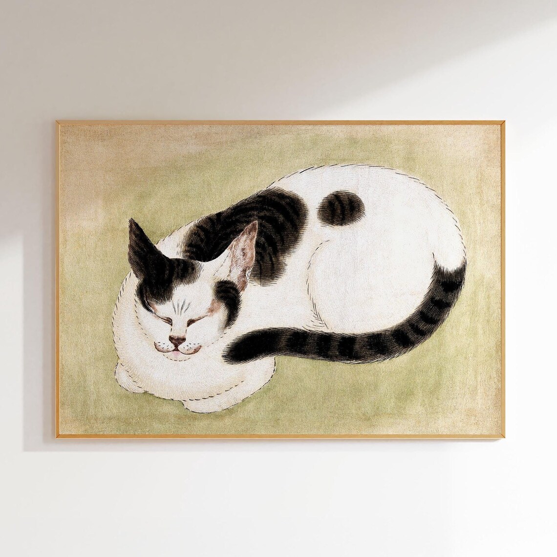Vintage Sleeping Cat Art Print