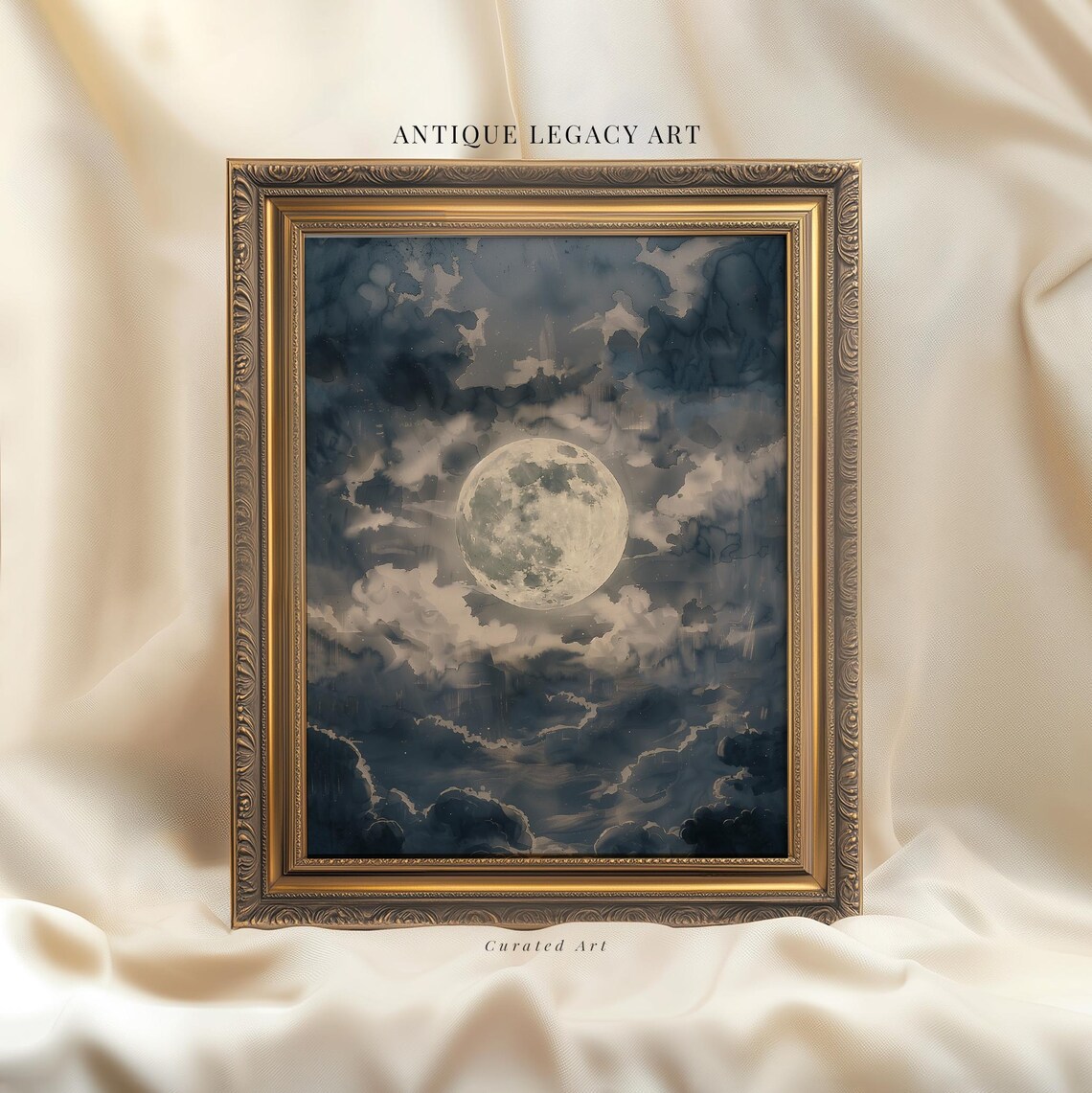Vintage White Hydrangea Painting Print, Dark Academia