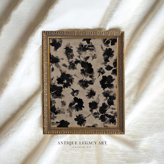 Neutral Floral Abstract Art Print, Minimalist Flower Pattern