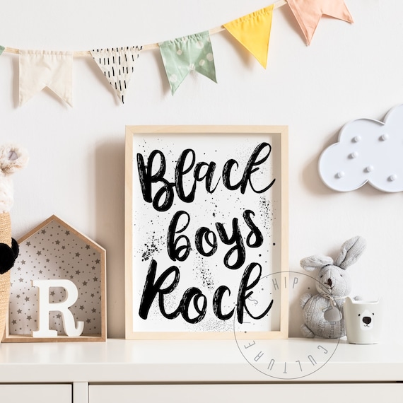 Black Boys Rock Poster Black Boy Magic Black Magic Black History Black Art I Love Being Black Affirmations Black Kids Room Black Excellence