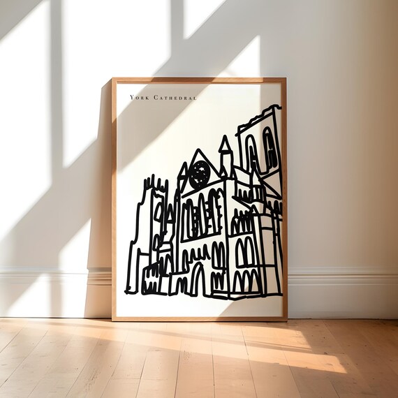 York Cathedral, Black And White City Sketch