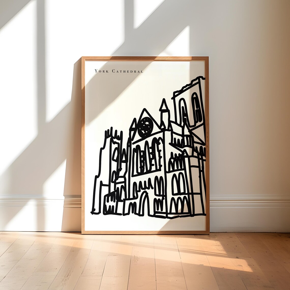 York Cathedral, Black And White City Sketch