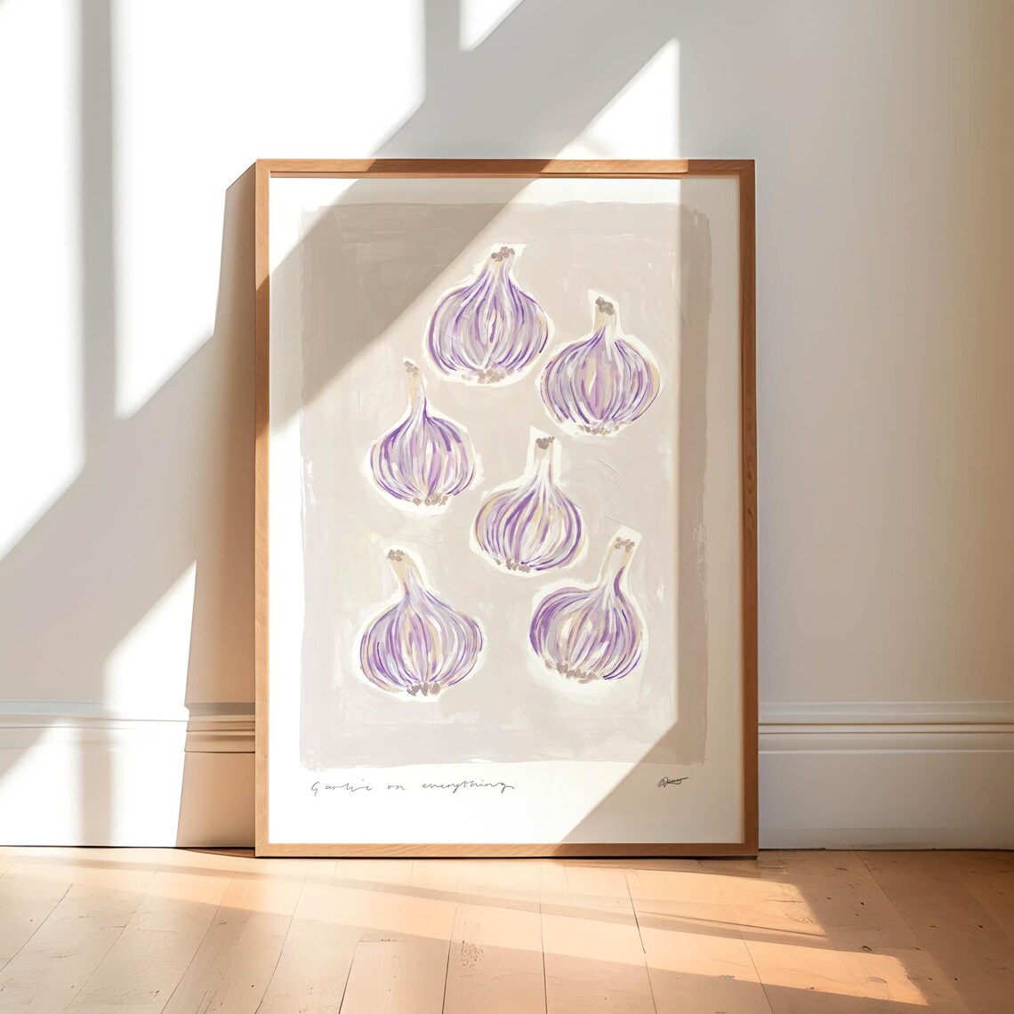 Garlic Painting Abstract Kitchen Art Print