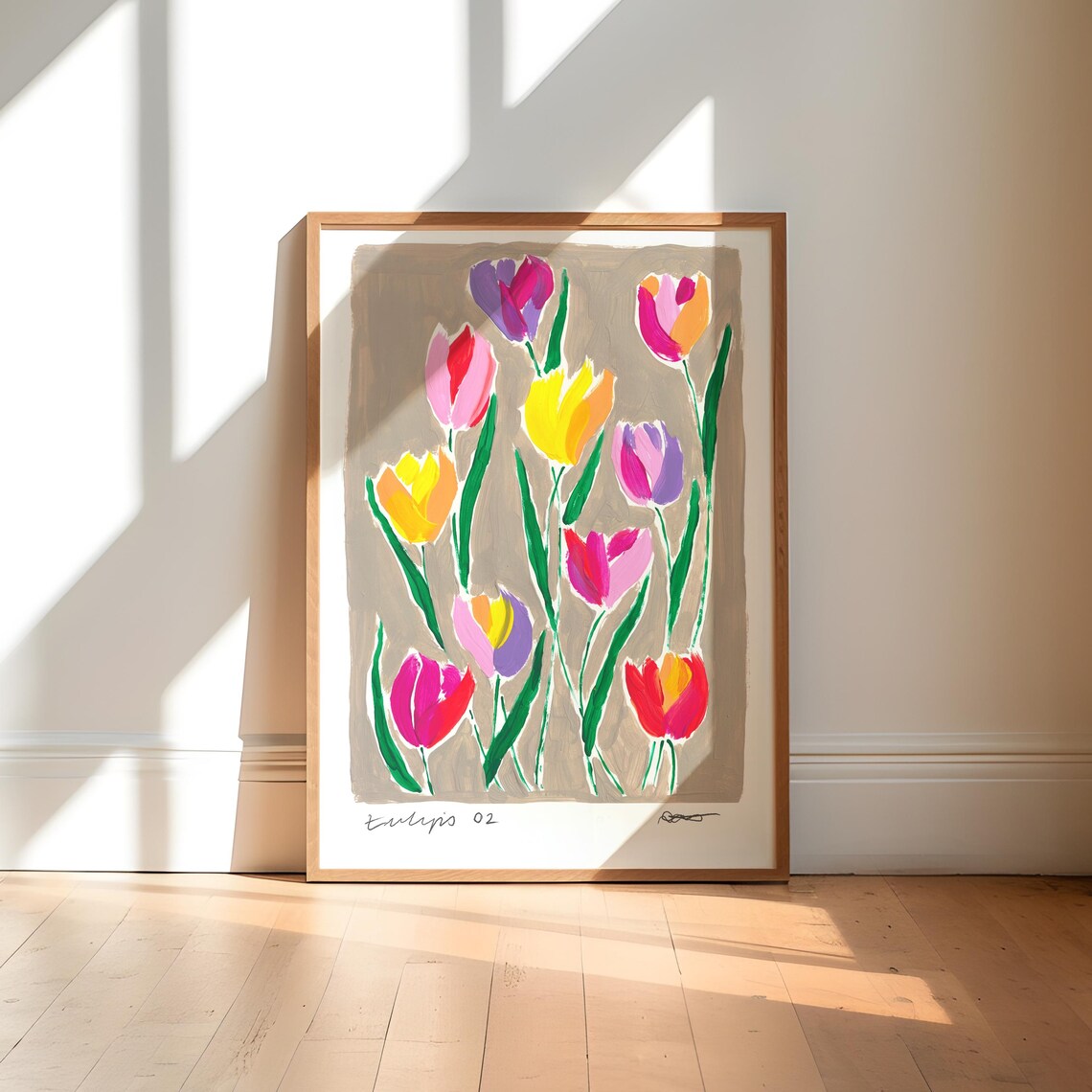 Tulips Abstract Floral Art Print, Gallery Wall