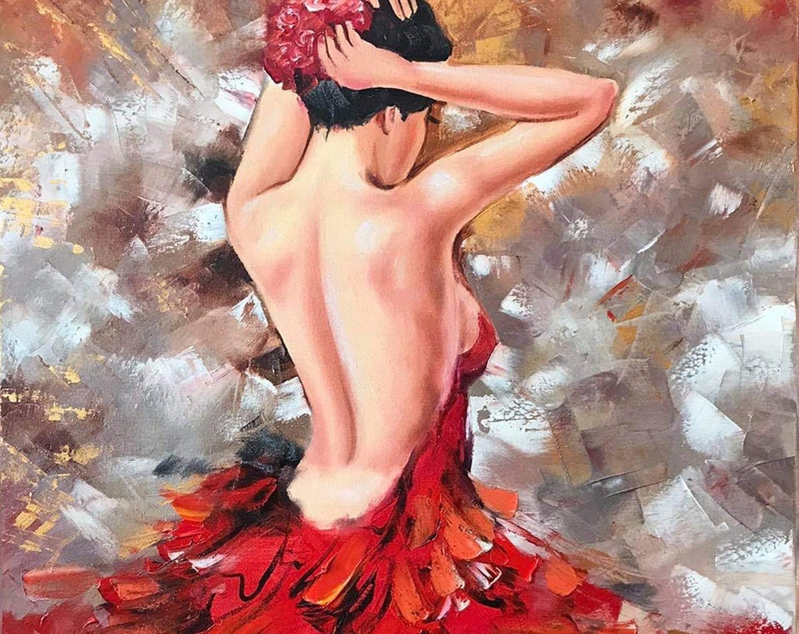 Abstract Ballerina Oil Painting Original Ballerina Wall Decor Dancing Girl Painting Ballet Wall Art Modern Ballerina Painting On - Image 3