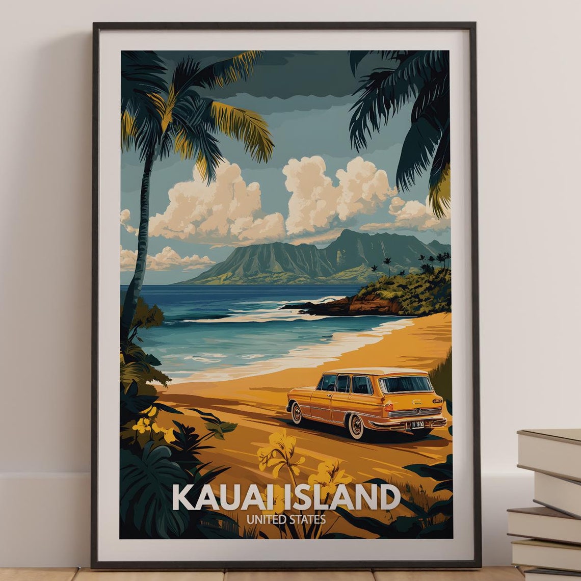 Kauai Island Print United States Kauai Island Poster United States Travel Poster Natural Island Wall Art Seaside Wall Art Decor
