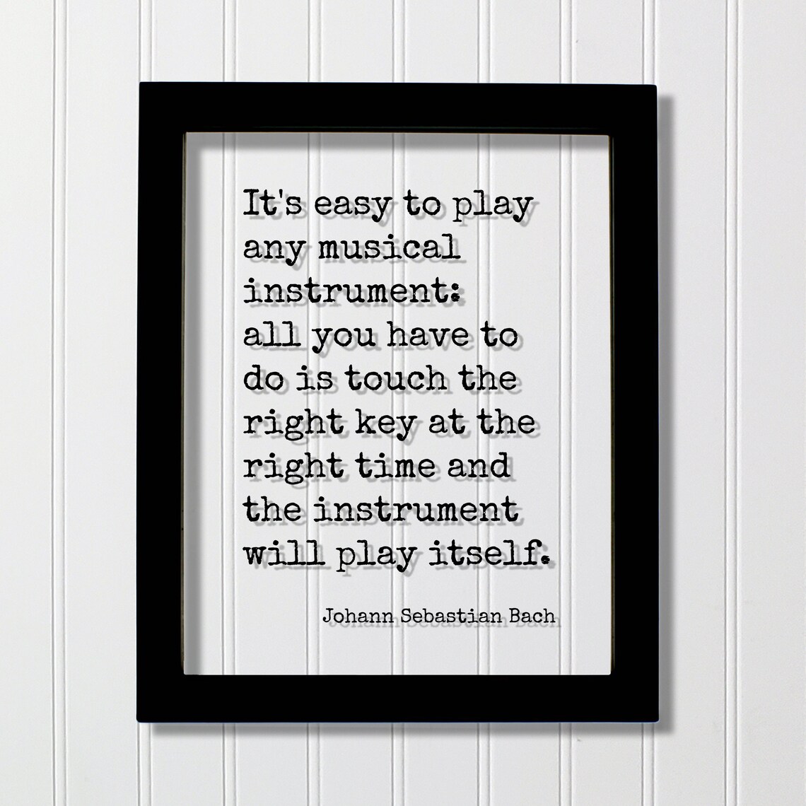 Johann Sebastian Bach Musical Instrument Key Floating Quote Poster