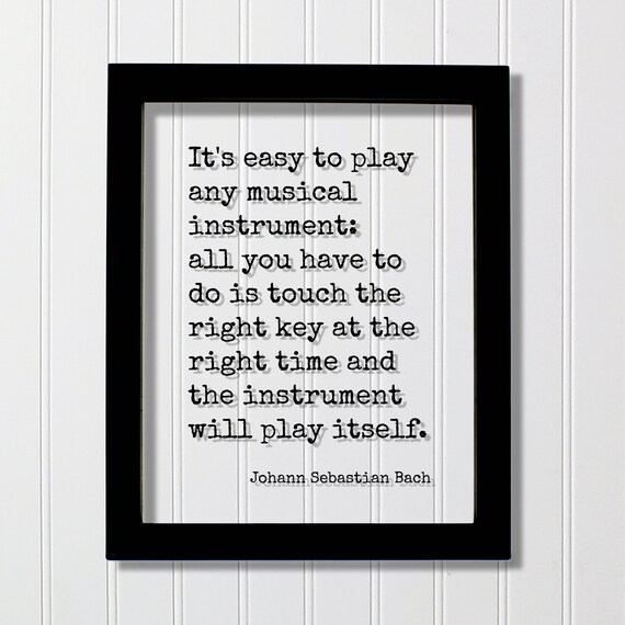 Johann Sebastian Bach Musical Instrument Key Floating Quote Poster