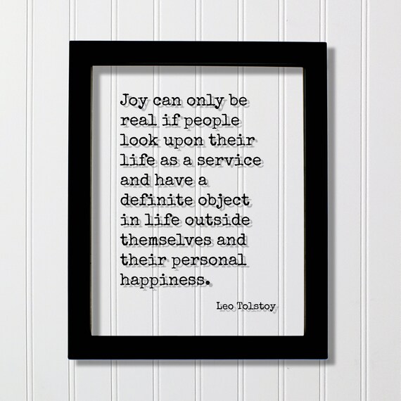 Leo Tolstoy Joy And Wisdom Quote Poster On Service And Purpose In Life