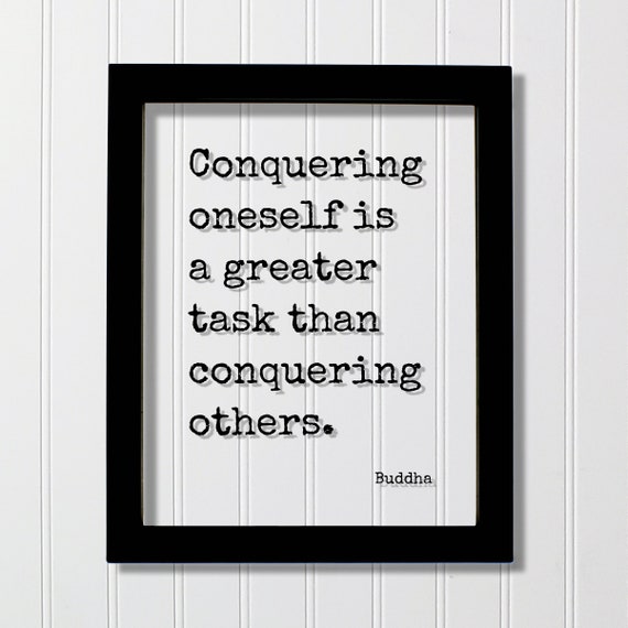 Buddha Conquering Oneself Is A Greater Task Than Others Floating Quote Self Control Goals Meditate Meditation Mindset Mind