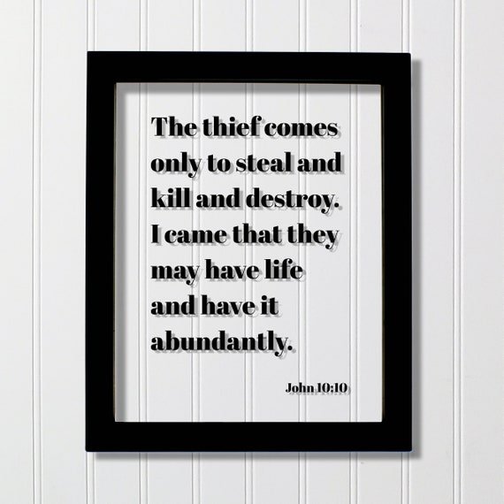 John 10:10 Scripture Verse Art Print