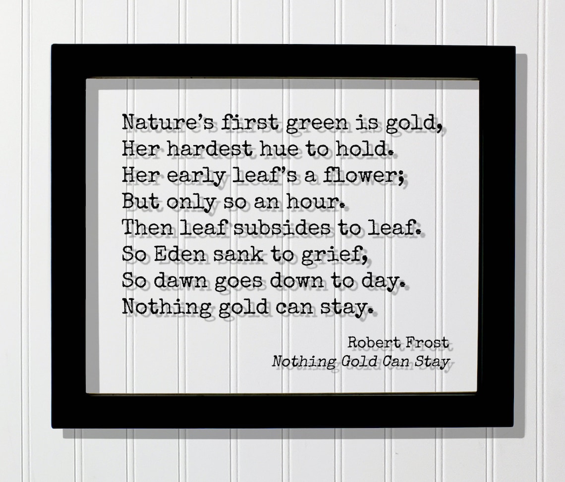 Robert Frost Nature Quote Art Print, Botanical Verse