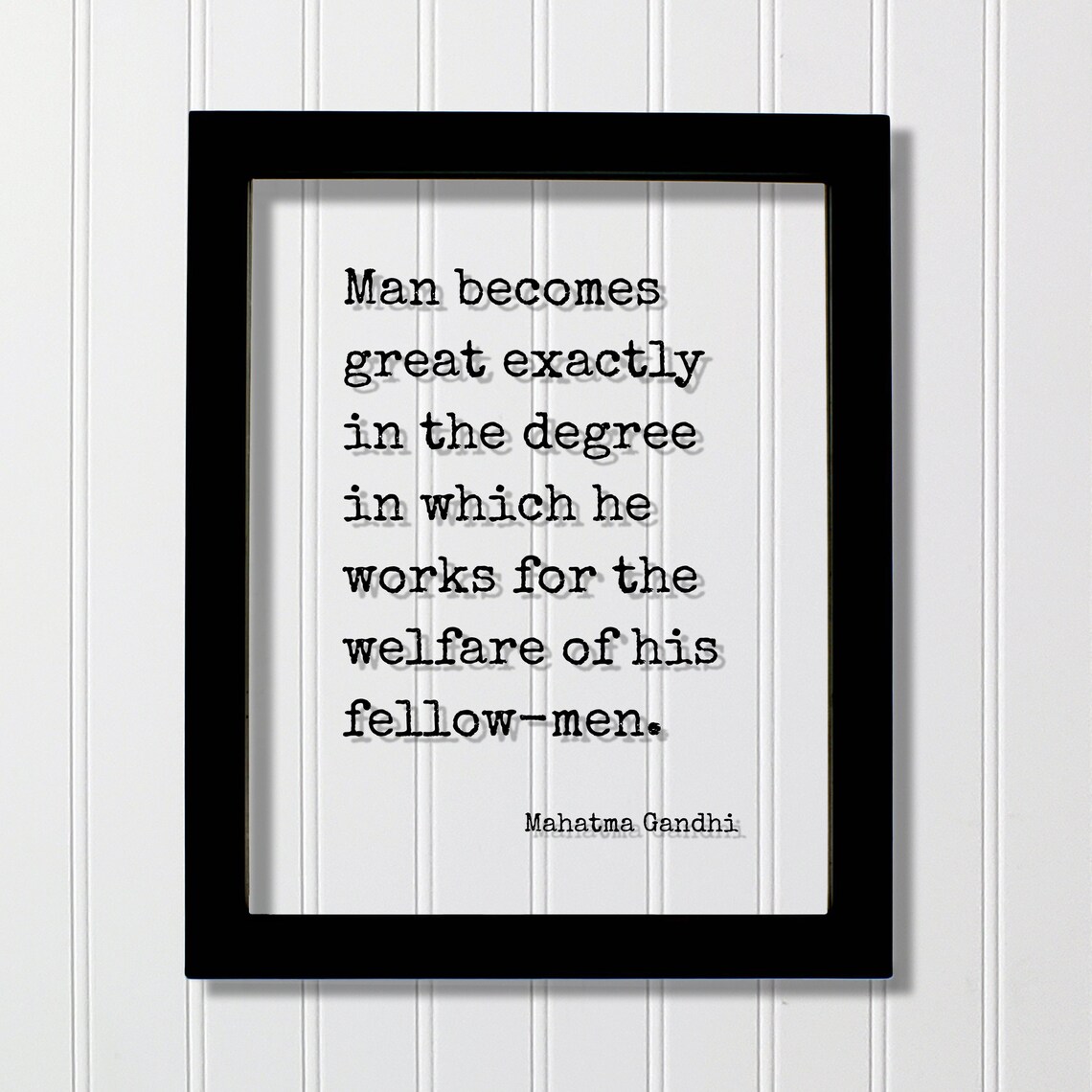 Mahatma Gandhi Greatness Through Service Welfare Floating Quote Poster