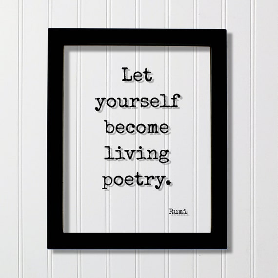 Rumi Floating Quote Art Print, Inspirational Typography