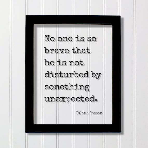 Julius Caesar Brave Quote Floating Glass Motivational Poster