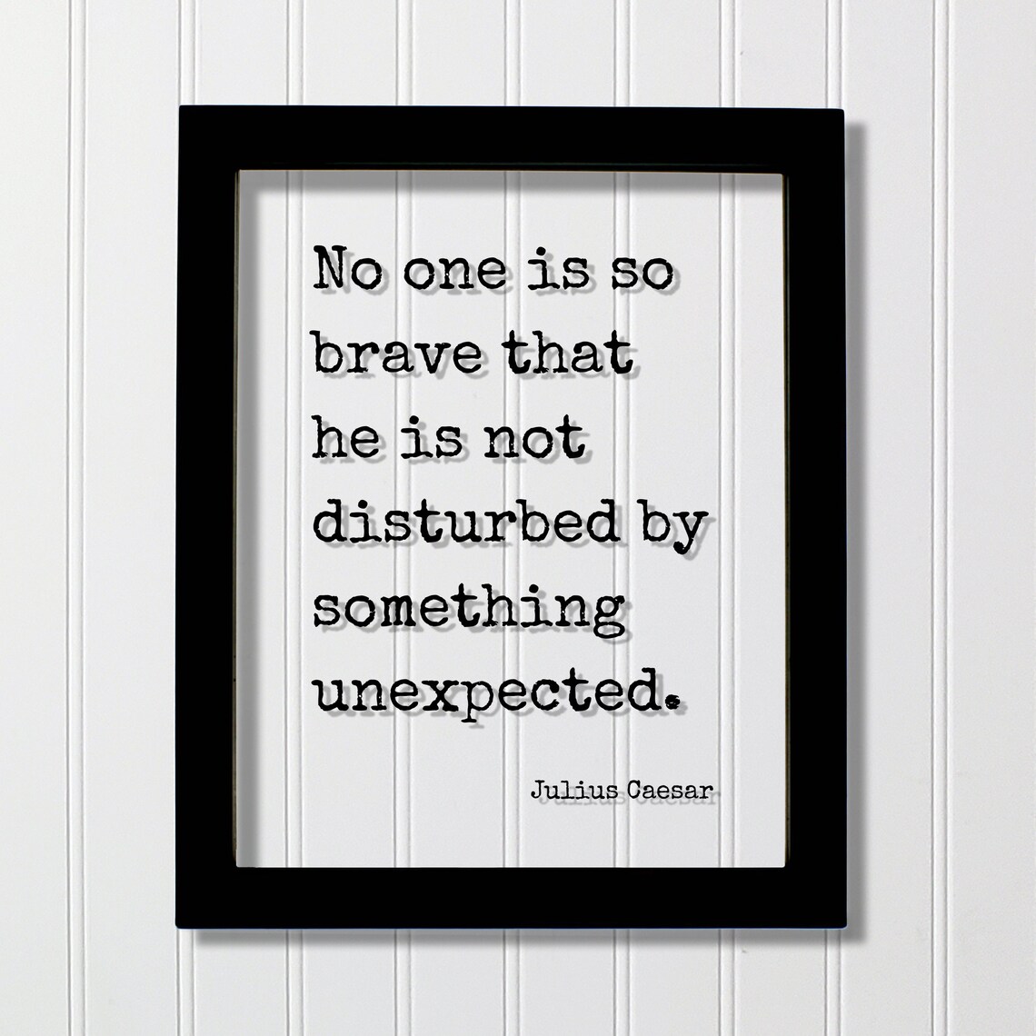Julius Caesar Brave Quote Floating Glass Motivational Poster