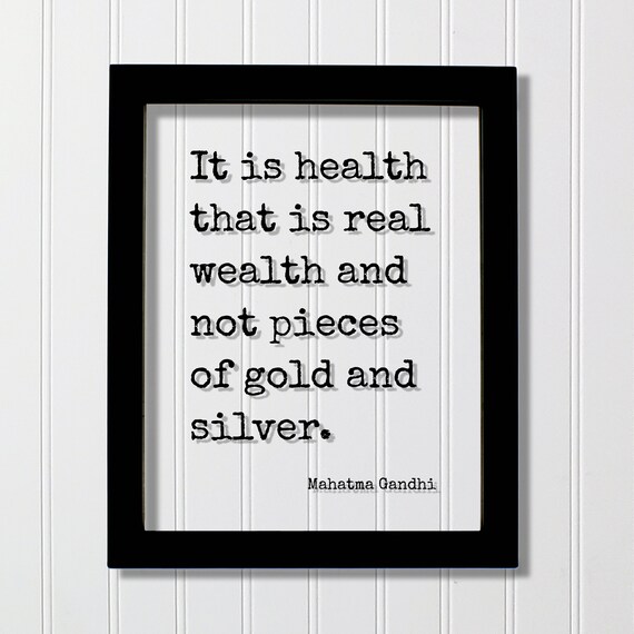 Mahatma Gandhi Health Is Real Wealth Quote Typography Poster