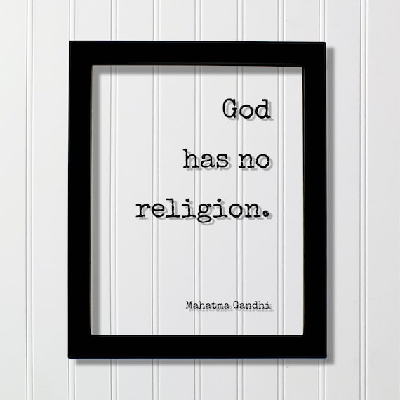 Mahatma Gandhi God Has No Religion Quote Typewriter Art Poster