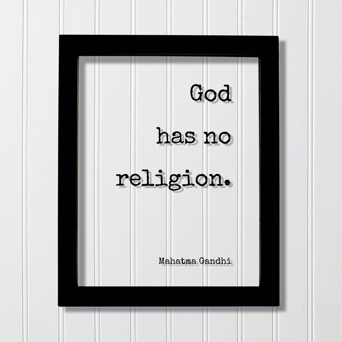 Mahatma Gandhi God Has No Religion Quote Typewriter Art Poster