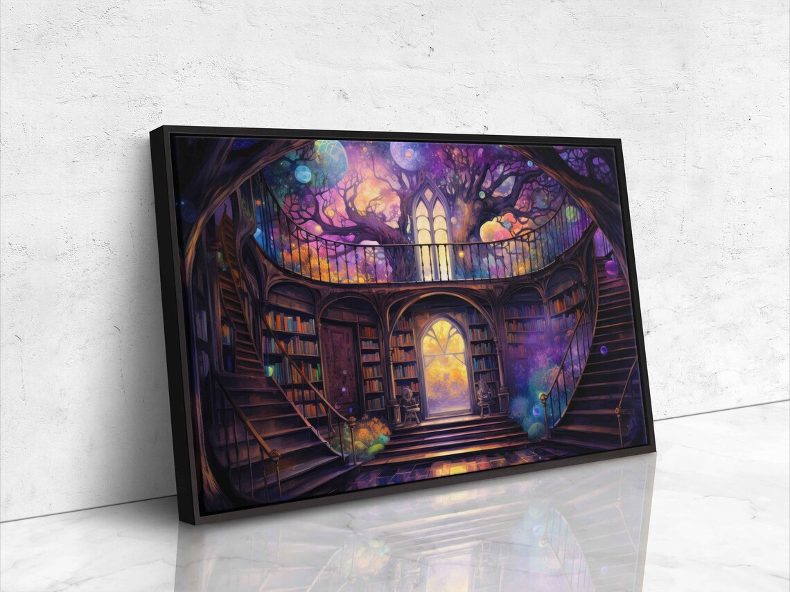 Magical Enchanted Library Tree Of Knowledge Poster - Image 4