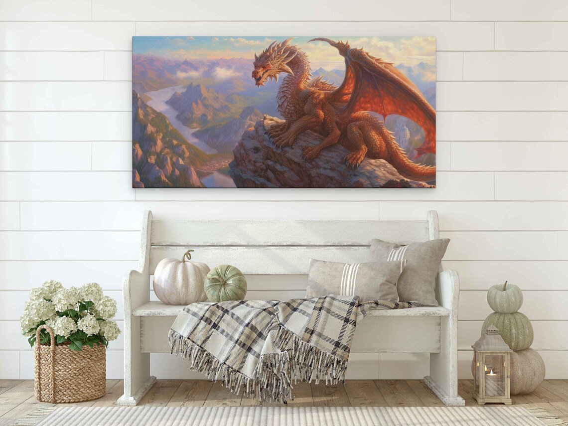 Acrylic Dragon Painting, Fantasy Wall Art Print - Image 2