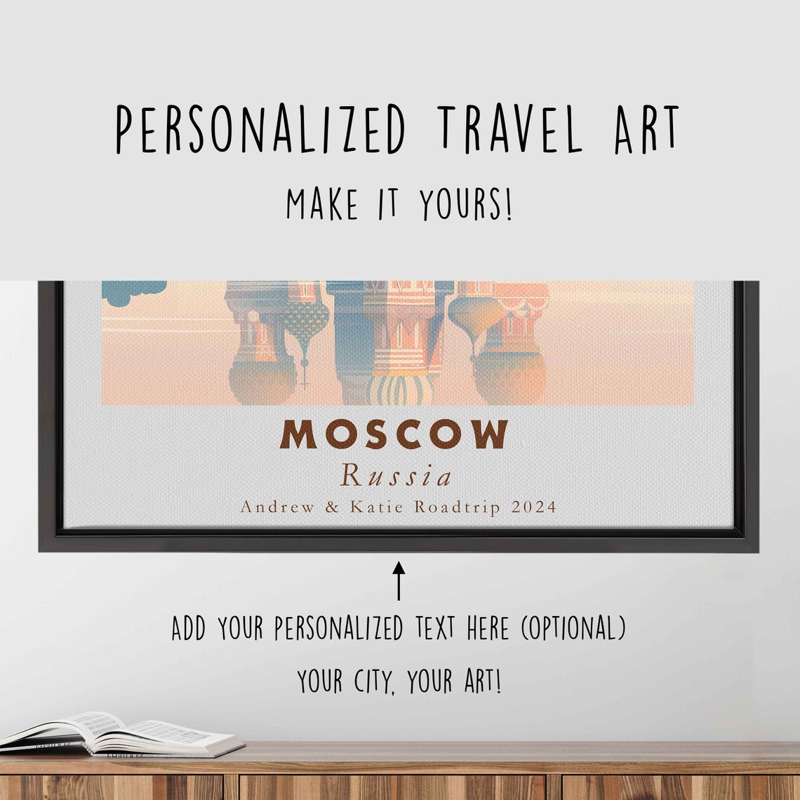 Moscow Russia St Basil Cathedral Domes Water Reflection Travel Poster - Image 4