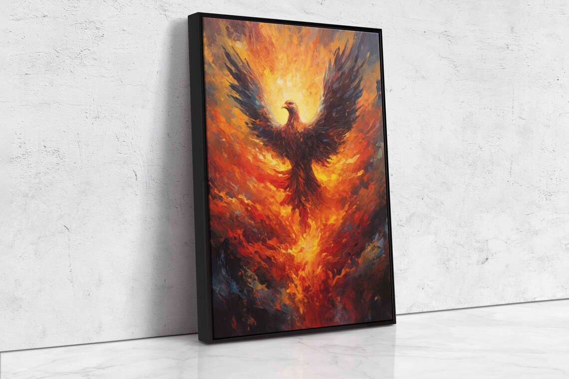 Phoenix Rising Acrylic Painting Wall Art Print - Image 4