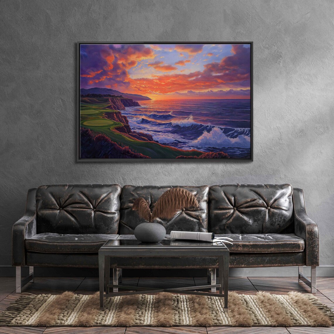 Pebble Beach Golf Links At Sunset, Coastal Landscape