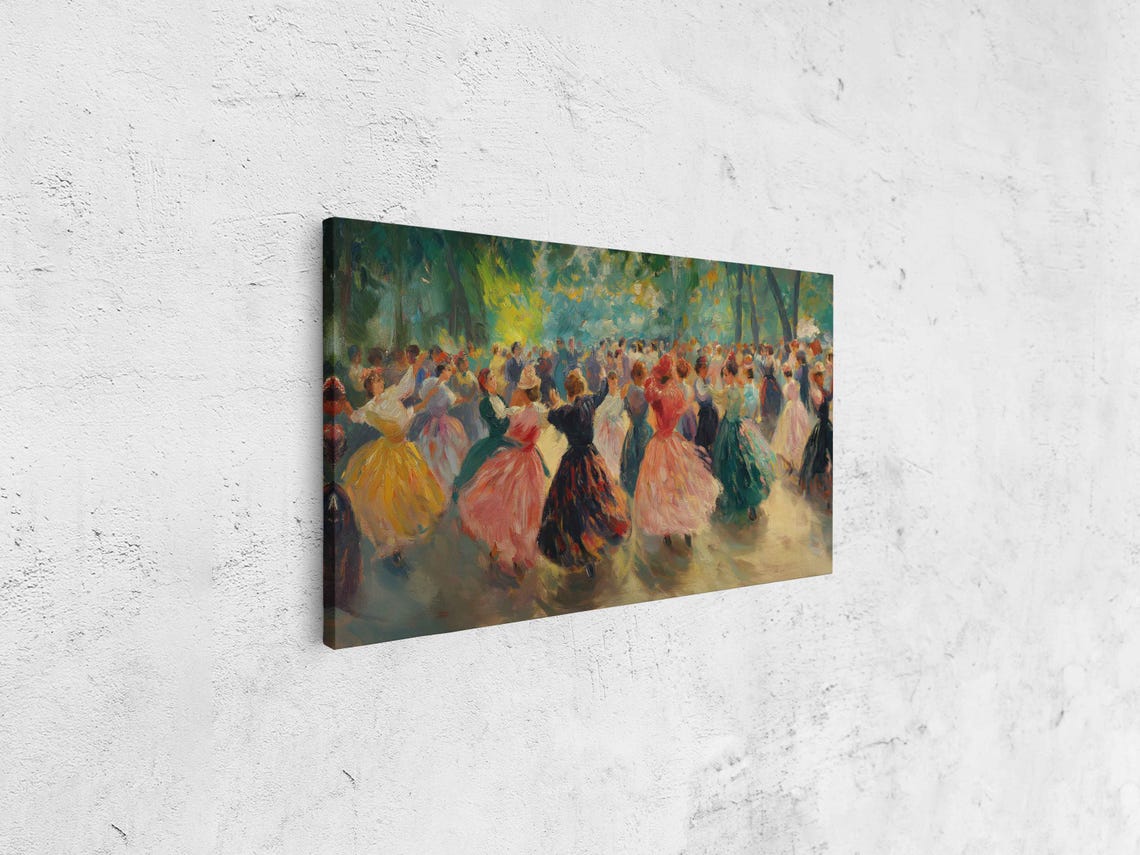 Colorful Festival Dancers Wall Art Print Impressionist Dance Scene - Image 4