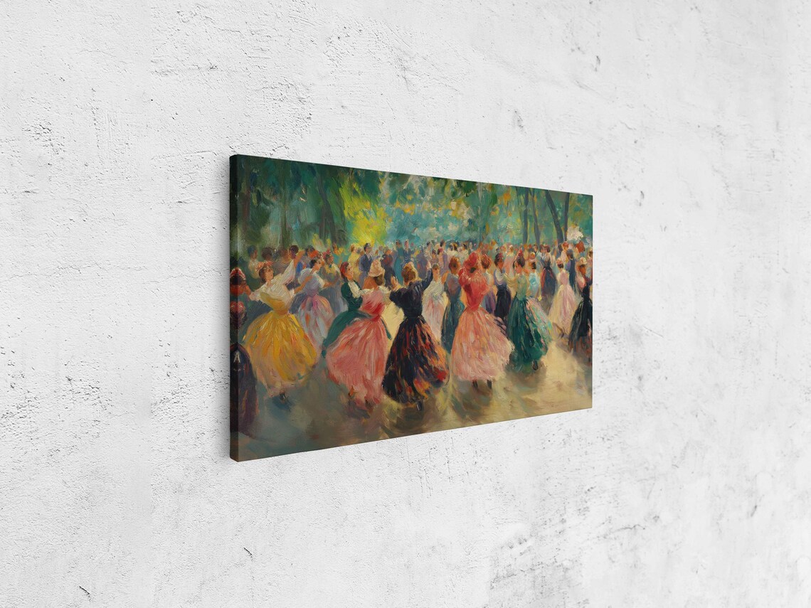 Impressionist Festival Dancers Flowing Gowns Outdoor Ball Scene Art Poster - Image 4