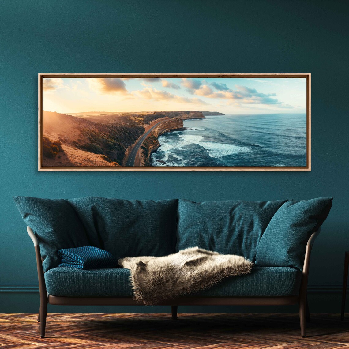 Great Ocean Road Australia Cliffside Coastline Golden Hour Sunset Travel Poster