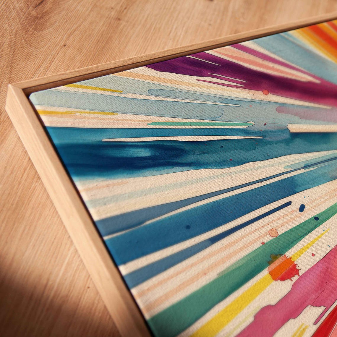 Pop Art Rainbow Starburst Explosion Colorful Watercolor Wall Poster - Image 2