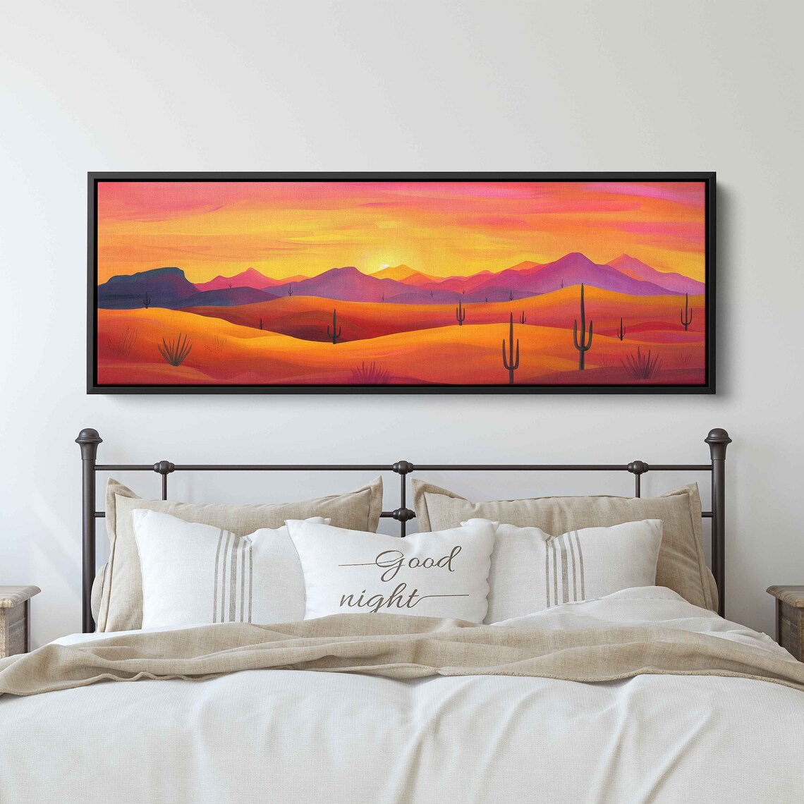 Panoramic Desert Sunset, Minimalist Western Art Print