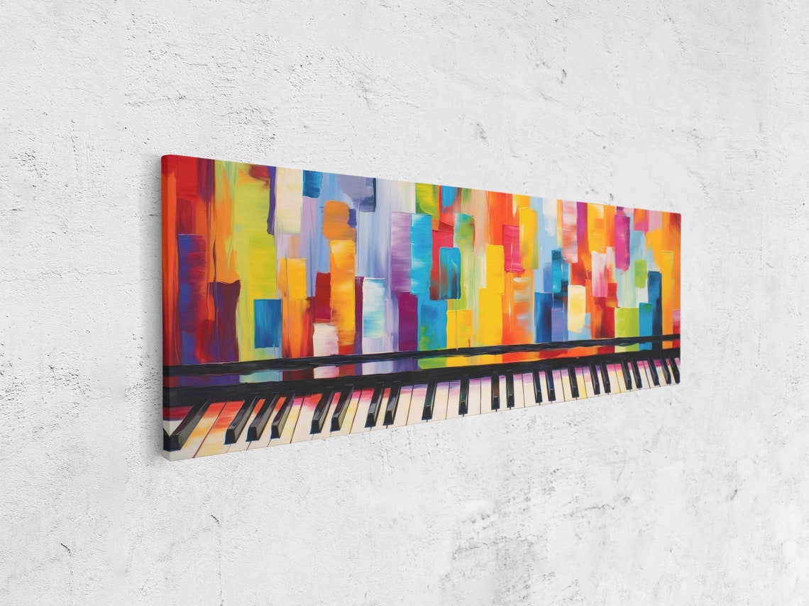 Rainbow Piano Keys Colorful Abstract Keyboard Music Wall Print - Image 4