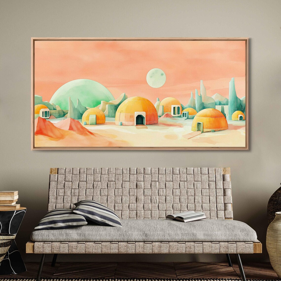 Futuristic Space Colony On Mars Art Print