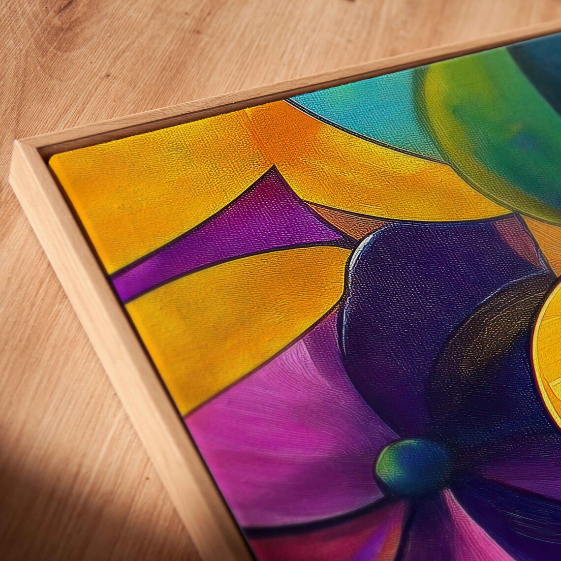 Neon Flowers Intertwined With Geometric Shapes - Image 2
