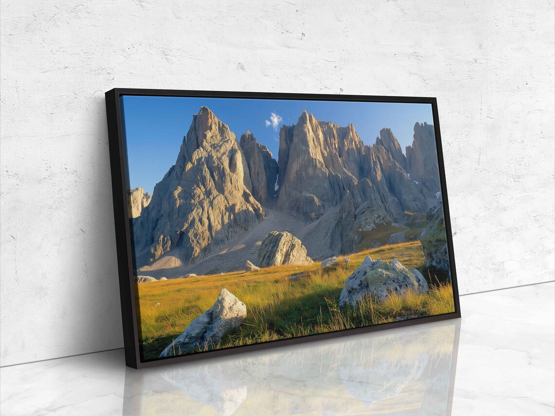 Dolomite Alps At Sunset Breathtaking View Wall Art Print Italian Mountain Range Lush Cliffside Valley Ready To Hang - Image 4