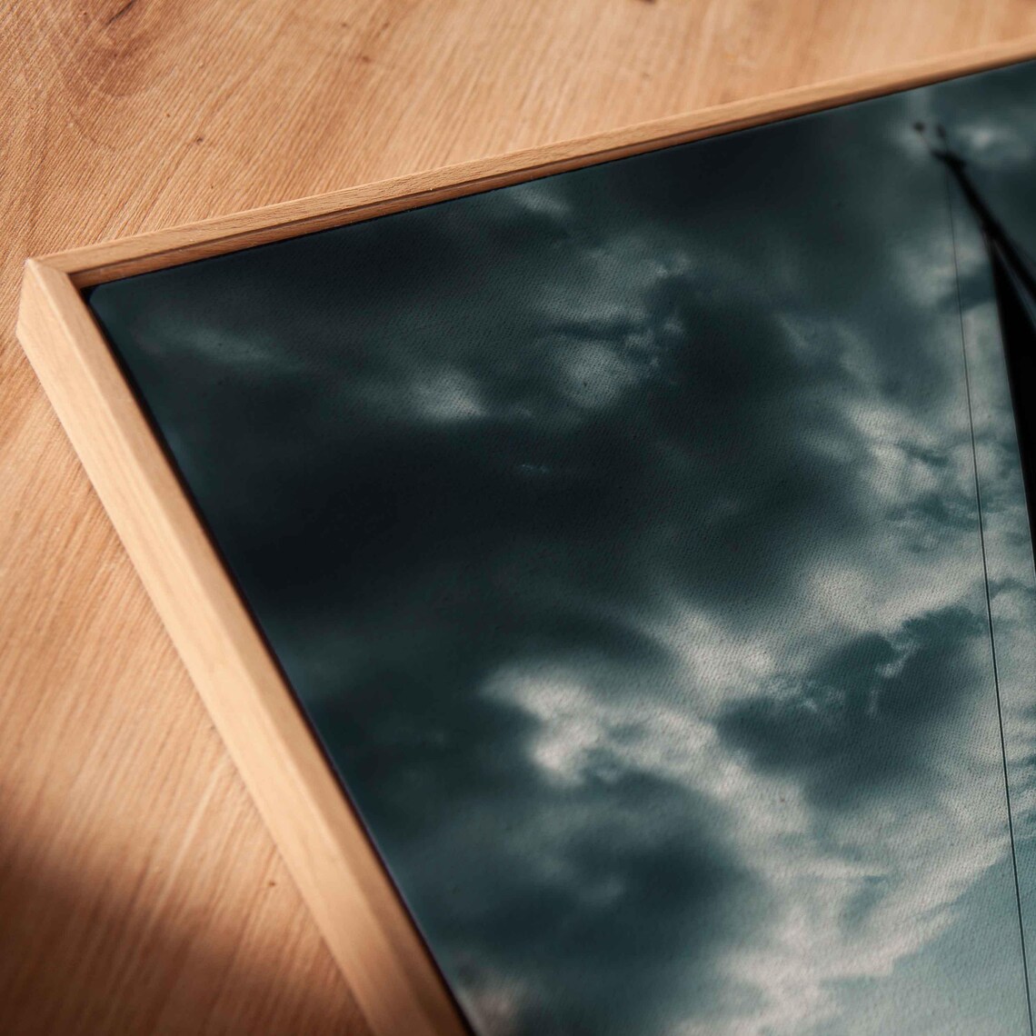 Sailboat Silhouette Dark Sail Moody Teal Storm Sky Nautical Poster - Image 2