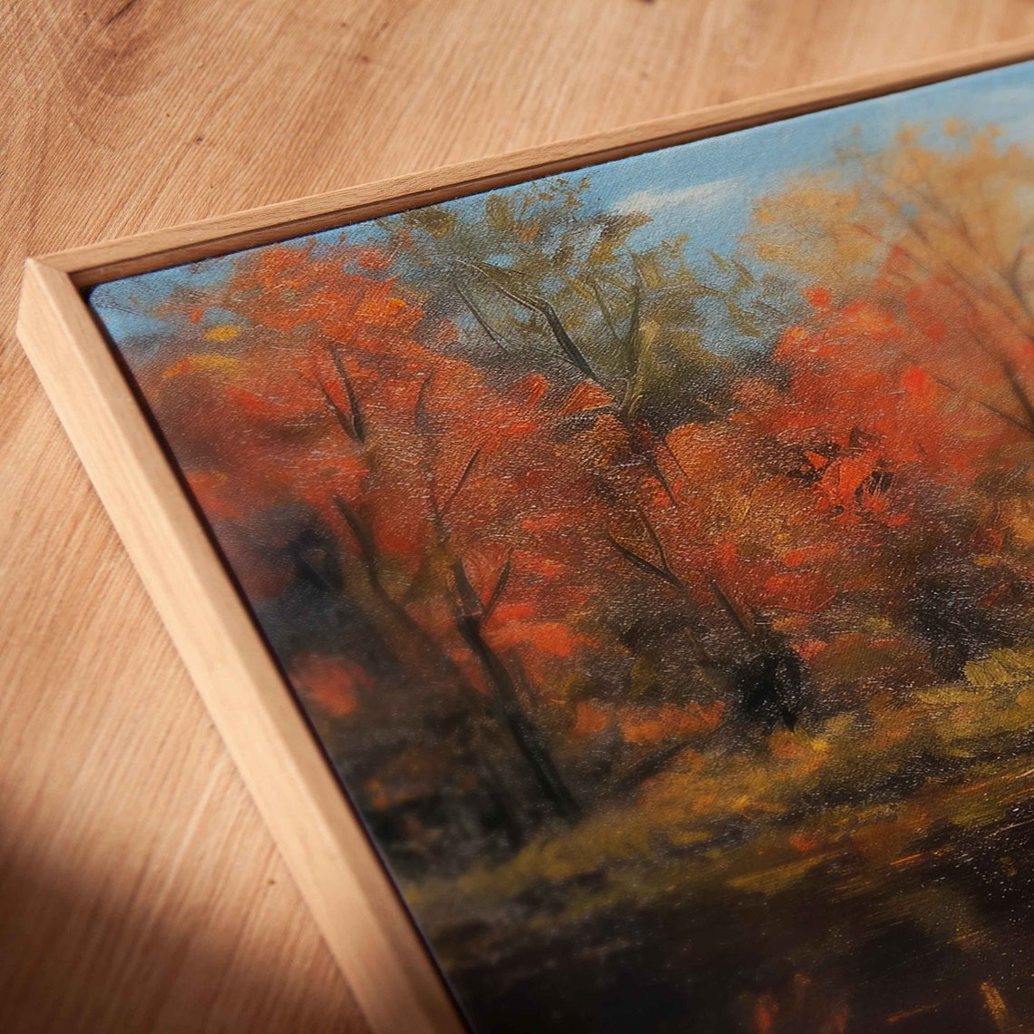 Rowboat On Peaceful Autumn Lake Cloudy Day Fall Reflection Poster - Image 2