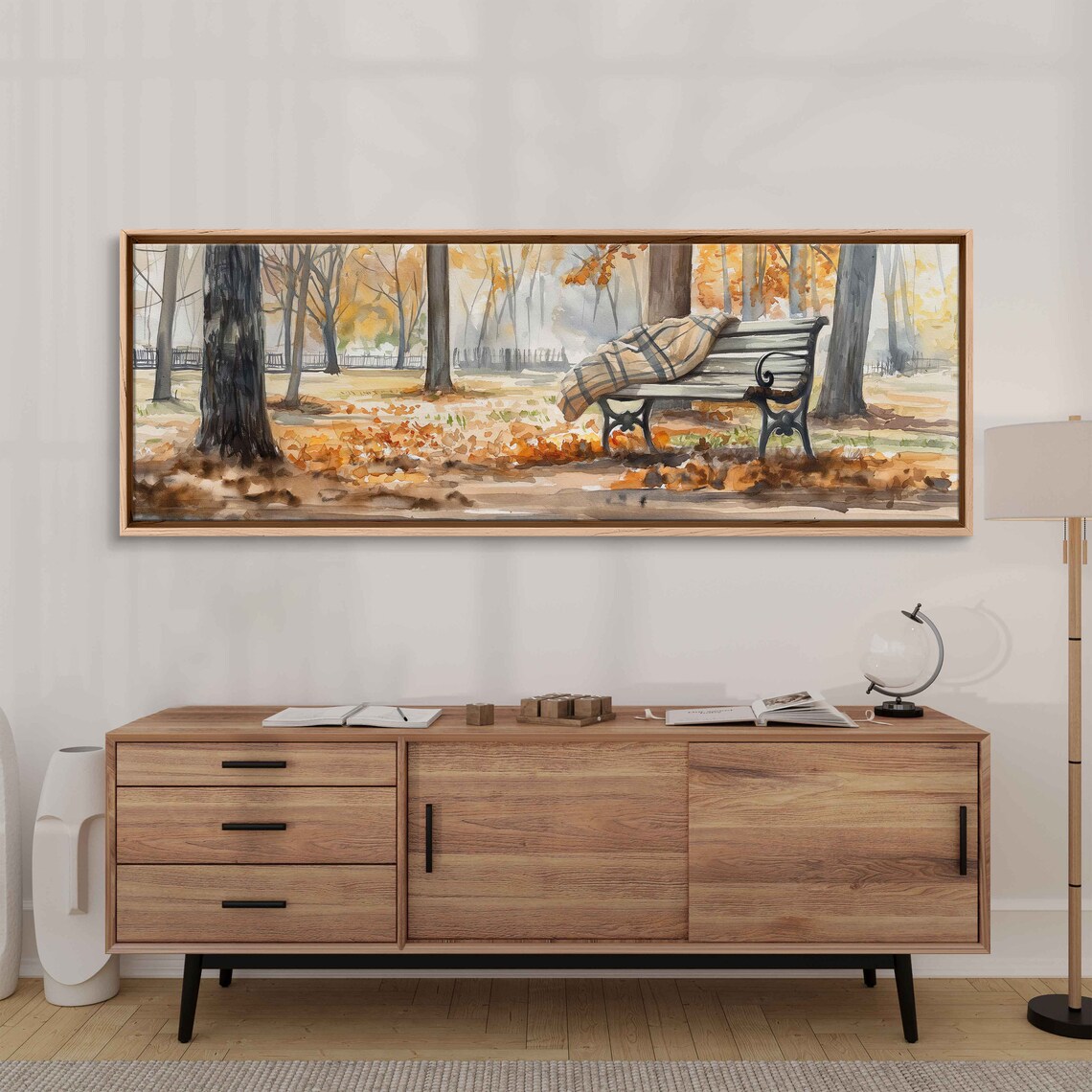 Charming Park During Autumn, Fall Leaves Art Print