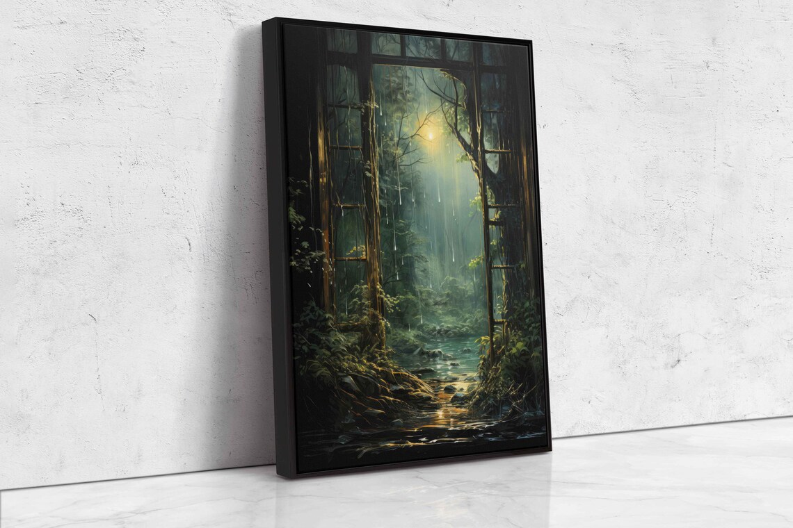 Rainforest Walkway Art Print, Rainy Forest Path - Image 4