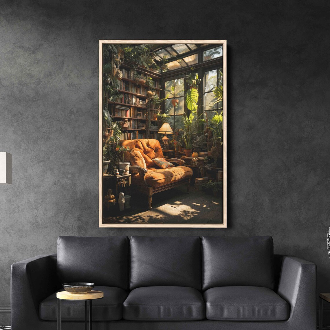 Greenhouse Book Nook Cozy Library Plants Sunlit Reading Corner Art Print - Image 2