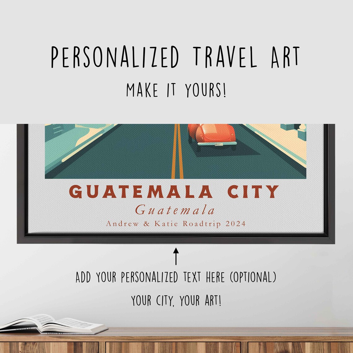 Guatemala City Guatemala Volcano Street Colonial Town Travel Poster - Image 4