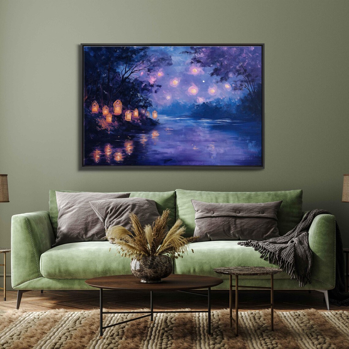 Magical Night Sky Over Lake, Twinkling Stars - Image 3